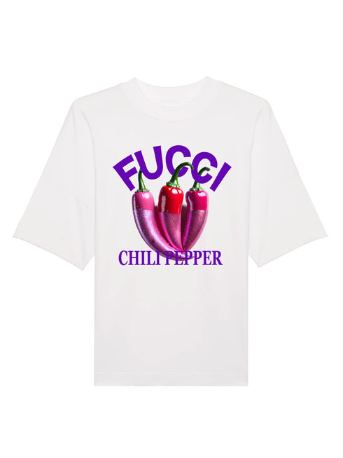 Crewneck Oversized T-shirt Fucci Chili Pepper